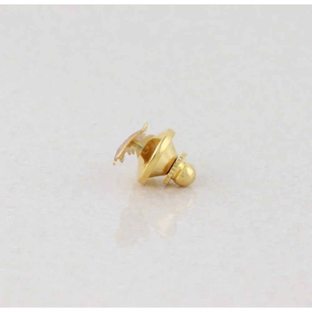 10k Rose Gold Tie Tack Trout Bass Salmon Fish Mens Lapel Pin